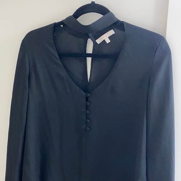 Wayf Black Blouse with choker neck and buttons - Picture 3 of 5
